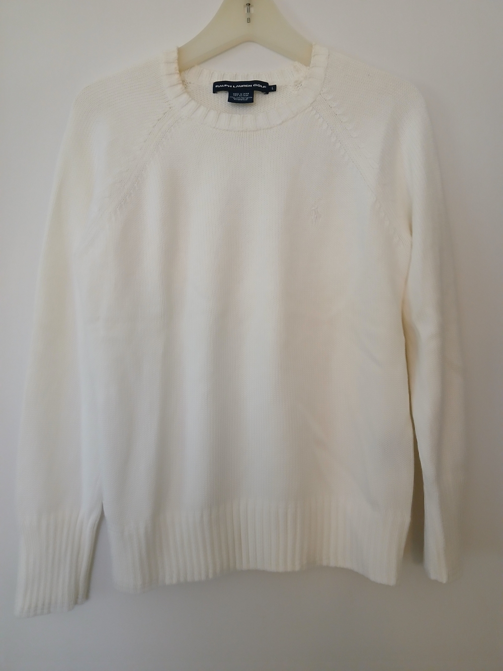 Ralph Lauren Cream Crewneck Knit Sweater